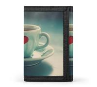 QMNRTK Love Hearts on Cup Triple Fold Wallet,Slim Wallet Personalized Engraved Rfid Blocking Wallet for Men And Women, style, One Size