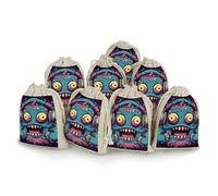 QMNRTK Love Music Monster 8 PCS Muslin Bags with Drawstring Sachet Bags Empty Small Cotton Drawstring Bag Muslin Reusable & Washable Cotton Bag for Herb Spice Candy Soap Jewelry Wedding Gift Pouches