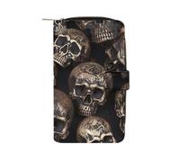 QMNRTK Many Skulls Get Together Credit Card Wallet Rfid Blocking Slim Bifold Genuine Leather Minimalist Front Pocket Wallets Keychain Wallet for Men And Women, style, 19.7x11x3.5cm