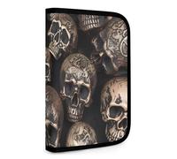 QMNRTK Many Skulls Get Together Multifunctional Compact Wallet Id Stronghold Waltlet Credit Card Holder Wallet Zipper Leather Case Purse Rfid Blocking Bifold Wallet for Men Women, style, One Size