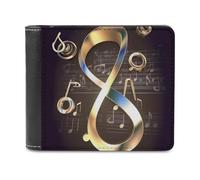 QMNRTK Music Symbols Leather Wallet Bifold Wallet for Men Women Rfid Blocking Bifold, Extra Capacity Ultra Strong Stitching Slim Billfold with 8 Card Slots, style, One Size