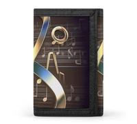 QMNRTK Music Symbols Triple Fold Wallet,Slim Wallet Personalized Engraved Rfid Blocking Wallet for Men And Women, style, One Size