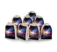 QMNRTK Nebula And Galaxy 8 PCS Muslin Bags with Drawstring Sachet Bags Empty Small Cotton Drawstring Bag Muslin Reusable & Washable Cotton Bag for Herb Spice Candy Soap Jewelry Wedding Gift Pouches