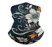 QMNRTK Novelty Boho Abstract Flowers Balaclava UV Protection Face Mask Breathable Neck Gaiter Ski Mask for Men Women Headwear Bandana Elastic Face Scarf, White, One Size, White, One Size