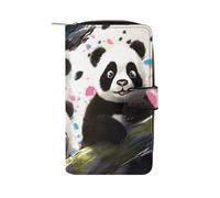 QMNRTK Panda Star Credit Card Wallet Rfid Blocking Slim Bifold Genuine Leather Minimalist Front Pocket Wallets Keychain Wallet for Men And Women, style, 19.7x11x3.5cm