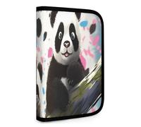 QMNRTK Panda Star Multifunctional Compact Wallet Id Stronghold Waltlet Credit Card Holder Wallet Zipper Leather Case Purse Rfid Blocking Bifold Wallet for Men Women, style, One Size