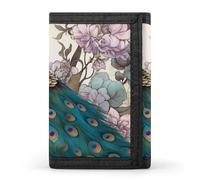 QMNRTK Peacock Floral Triple Fold Wallet,Slim Wallet Personalized Engraved Rfid Blocking Wallet for Men And Women, style, One Size