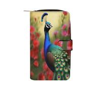 QMNRTK Peacock Flowers Credit Card Wallet Rfid Blocking Slim Bifold Genuine Leather Minimalist Front Pocket Wallets Keychain Wallet for Men And Women, style, 19.7x11x3.5cm