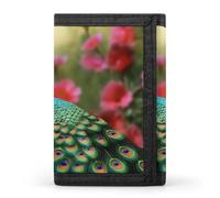 QMNRTK Peacock Flowers Triple Fold Wallet,Slim Wallet Personalized Engraved Rfid Blocking Wallet for Men And Women, style, One Size
