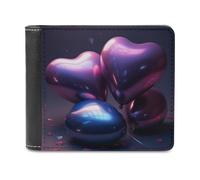 QMNRTK Pile of Heart Shaped Balloons Leather Wallet Bifold Wallet for Men Women Rfid Blocking Bifold, Extra Capacity Ultra Strong Stitching Slim Billfold with 8 Card Slots, style, One Size