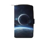 QMNRTK Planet Credit Card Wallet Rfid Blocking Slim Bifold Genuine Leather Minimalist Front Pocket Wallets Keychain Wallet for Men And Women, style, 19.7x11x3.5cm