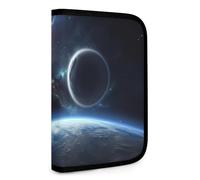 QMNRTK Planet Multifunctional Compact Wallet Id Stronghold Waltlet Credit Card Holder Wallet Zipper Leather Case Purse Rfid Blocking Bifold Wallet for Men Women, style, One Size