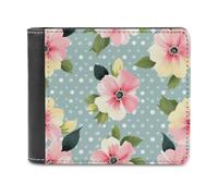 QMNRTK Polka Dots Flowers Leather Wallet Bifold Wallet for Men Women Rfid Blocking Bifold, Extra Capacity Ultra Strong Stitching Slim Billfold with 8 Card Slots, style, One Size