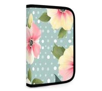 QMNRTK Polka Dots Flowers Multifunctional Compact Wallet Id Stronghold Waltlet Credit Card Holder Wallet Zipper Leather Case Purse Rfid Blocking Bifold Wallet for Men Women, style, One Size