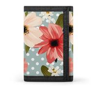 QMNRTK Polka Dots Flowers Triple Fold Wallet,Slim Wallet Personalized Engraved Rfid Blocking Wallet for Men And Women, style, One Size
