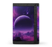QMNRTK Purple Fantasy Mystic Star Triple Fold Wallet,Slim Wallet Personalized Engraved Rfid Blocking Wallet for Men And Women, style, One Size