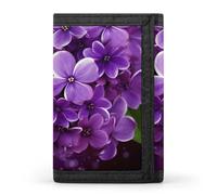 QMNRTK Purple Floral Triple Fold Wallet,Slim Wallet Personalized Engraved Rfid Blocking Wallet for Men And Women, style, One Size