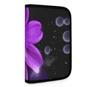 QMNRTK Purple Flower Multifunctional Compact Wallet Id Stronghold Waltlet Credit Card Holder Wallet Zipper Leather Case Purse Rfid Blocking Bifold Wallet for Men Women, style, One Size