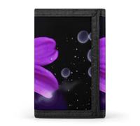 QMNRTK Purple Flower Triple Fold Wallet,Slim Wallet Personalized Engraved Rfid Blocking Wallet for Men And Women, style, One Size