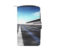 QMNRTK Race Track Credit Card Wallet Rfid Blocking Slim Bifold Genuine Leather Minimalist Front Pocket Wallets Keychain Wallet for Men And Women, style, 19.7x11x3.5cm