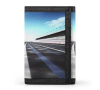 QMNRTK Race Track Triple Fold Wallet,Slim Wallet Personalized Engraved Rfid Blocking Wallet for Men And Women, style, One Size