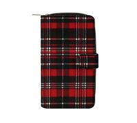 QMNRTK Red And Black Plaid Credit Card Wallet Rfid Blocking Slim Bifold Genuine Leather Minimalist Front Pocket Wallets Keychain Wallet for Men And Women, style, 19.7x11x3.5cm
