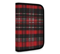 QMNRTK Red And Black Plaid Multifunctional Compact Wallet Id Stronghold Waltlet Credit Card Holder Wallet Zipper Leather Case Purse Rfid Blocking Bifold Wallet for Men Women, style, One Size
