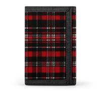 QMNRTK Red And Black Plaid Triple Fold Wallet,Slim Wallet Personalized Engraved Rfid Blocking Wallet for Men And Women, style, One Size