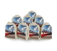 QMNRTK Red Carpet Airplane 8 PCS Muslin Bags with Drawstring Sachet Bags Empty Small Cotton Drawstring Bag Muslin Reusable & Washable Cotton Bag for Herb Spice Candy Soap Jewelry Wedding Gift Pouches