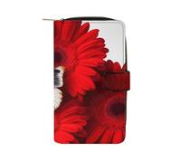 QMNRTK Red Flower And Butterfly Credit Card Wallet Rfid Blocking Slim Bifold Genuine Leather Minimalist Front Pocket Wallets Keychain Wallet for Men And Women, style, 19.7x11x3.5cm