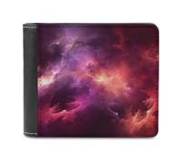 QMNRTK Red Galaxy Leather Wallet Bifold Wallet for Men Women Rfid Blocking Bifold, Extra Capacity Ultra Strong Stitching Slim Billfold with 8 Card Slots, style, One Size