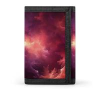 QMNRTK Red Galaxy Triple Fold Wallet,Slim Wallet Personalized Engraved Rfid Blocking Wallet for Men And Women, style, One Size