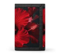 QMNRTK Red Hibiscus Flowers Triple Fold Wallet,Slim Wallet Personalized Engraved Rfid Blocking Wallet for Men And Women, style, One Size