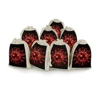 QMNRTK Red Shape 8 PCS Muslin Bags with Drawstring Sachet Bags Empty Small Cotton Drawstring Bag Muslin Reusable & Washable Cotton Bag for Herb Spice Candy Soap Jewelry Wedding Gift Pouches