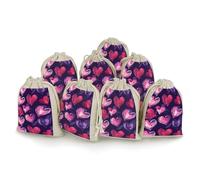 QMNRTK Red Shape Image 8 PCS Muslin Bags with Drawstring Sachet Bags Empty Small Cotton Drawstring Bag Muslin Reusable & Washable Cotton Bag for Herb Spice Candy Soap Jewelry Wedding Gift Pouches