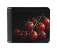 QMNRTK Ripe Tomatoes Leather Wallet Bifold Wallet for Men Women Rfid Blocking Bifold, Extra Capacity Ultra Strong Stitching Slim Billfold with 8 Card Slots, style, One Size