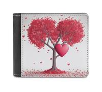 QMNRTK Romantic Hearts Leaves Tree Leather Wallet Bifold Wallet for Men Women Rfid Blocking Bifold, Extra Capacity Ultra Strong Stitching Slim Billfold with 8 Card Slots, style, One Size