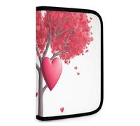 QMNRTK Romantic Hearts Leaves Tree Multifunctional Compact Wallet Id Stronghold Waltlet Credit Card Holder Wallet Zipper Leather Case Purse Rfid Blocking Bifold Wallet for Men Women, style, One Size