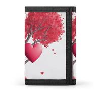QMNRTK Romantic Hearts Leaves Tree Triple Fold Wallet,Slim Wallet Personalized Engraved Rfid Blocking Wallet for Men And Women, style, One Size