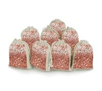 QMNRTK Rose Gold Glitter 8 PCS Muslin Bags with Drawstring Sachet Bags Empty Small Cotton Drawstring Bag Muslin Reusable & Washable Cotton Bag for Herb Spice Candy Soap Jewelry Wedding Gift Pouches