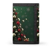 QMNRTK Round Ball Christmas Tree Triple Fold Wallet,Slim Wallet Personalized Engraved Rfid Blocking Wallet for Men And Women, style, One Size