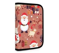 QMNRTK Santa Snowman Reindeer Multifunctional Compact Wallet Id Stronghold Waltlet Credit Card Holder Wallet Zipper Leather Case Purse Rfid Blocking Bifold Wallet for Men Women, style, One Size