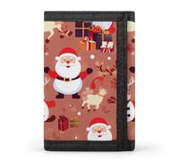 QMNRTK Santa Snowman Reindeer Triple Fold Wallet,Slim Wallet Personalized Engraved Rfid Blocking Wallet for Men And Women, style, One Size