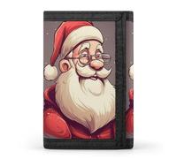 QMNRTK Santa Wearing Glasses Triple Fold Wallet,Slim Wallet Personalized Engraved Rfid Blocking Wallet for Men And Women, style, One Size