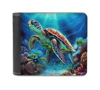 QMNRTK Sea Turtles Diamond Painting Leather Wallet Bifold Wallet for Men Women Rfid Blocking Bifold, Extra Capacity Ultra Strong Stitching Slim Billfold with 8 Card Slots, style, One Size