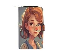 QMNRTK Short Hair Girl Credit Card Wallet Rfid Blocking Slim Bifold Genuine Leather Minimalist Front Pocket Wallets Keychain Wallet for Men And Women, style, 19.7x11x3.5cm