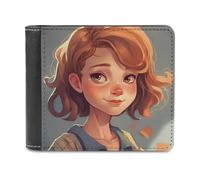 QMNRTK Short Hair Girl Leather Wallet Bifold Wallet for Men Women Rfid Blocking Bifold, Extra Capacity Ultra Strong Stitching Slim Billfold with 8 Card Slots, style, One Size