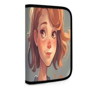 QMNRTK Short Hair Girl Multifunctional Compact Wallet Id Stronghold Waltlet Credit Card Holder Wallet Zipper Leather Case Purse Rfid Blocking Bifold Wallet for Men Women, style, One Size