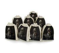 QMNRTK Skull Style Man 8 PCS Muslin Bags with Drawstring Sachet Bags Empty Small Cotton Drawstring Bag Muslin Reusable & Washable Cotton Bag for Herb Spice Candy Soap Jewelry Wedding Gift Pouches