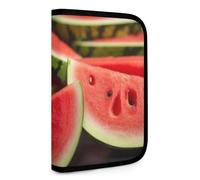 QMNRTK Slices of Watermelon Multifunctional Compact Wallet Id Stronghold Waltlet Credit Card Holder Wallet Zipper Leather Case Purse Rfid Blocking Bifold Wallet for Men Women, style, One Size